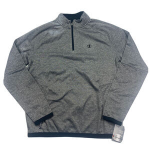 Champion Granite Heat Crew Sweatshirt Gray 1/4 Zip Tech Fleece Mens Size Medium